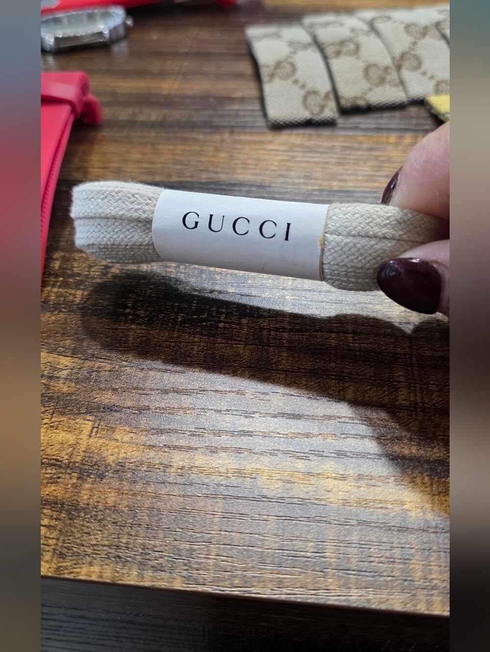 Gucci Beige Cotton Hair Drawstring